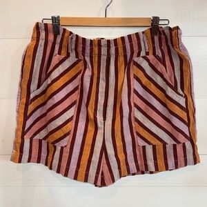 Anthropologie, striped shorts, size large women’s neutral colors